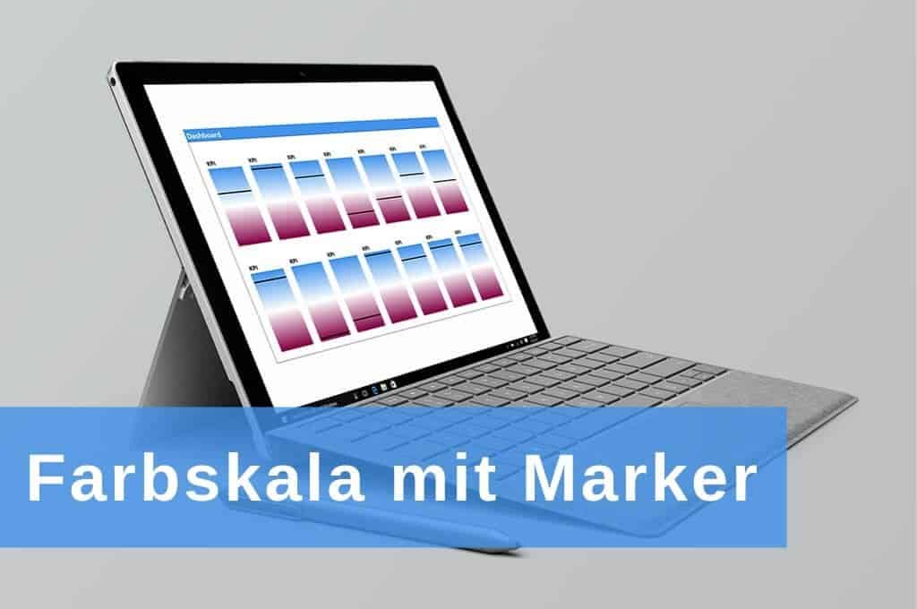 Excel Insights: Dashboard mit Farbskala mit Marker für KPIS